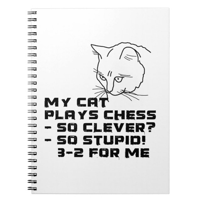 My Cat Plays Chess Spiral Notebook (Front)