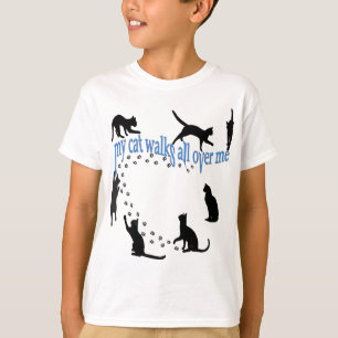 "My cat walks all over me" front & back! T-Shirt