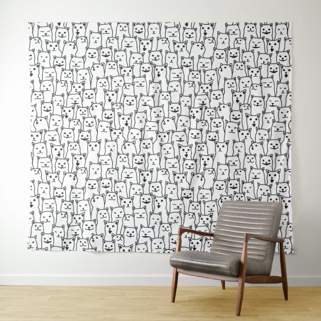 My Cat was right about you funny cats pattern Tapestry (In Situ (Horizontal))