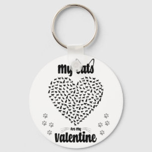 My Cats Are My Valentine Valentine's day gift Key Ring