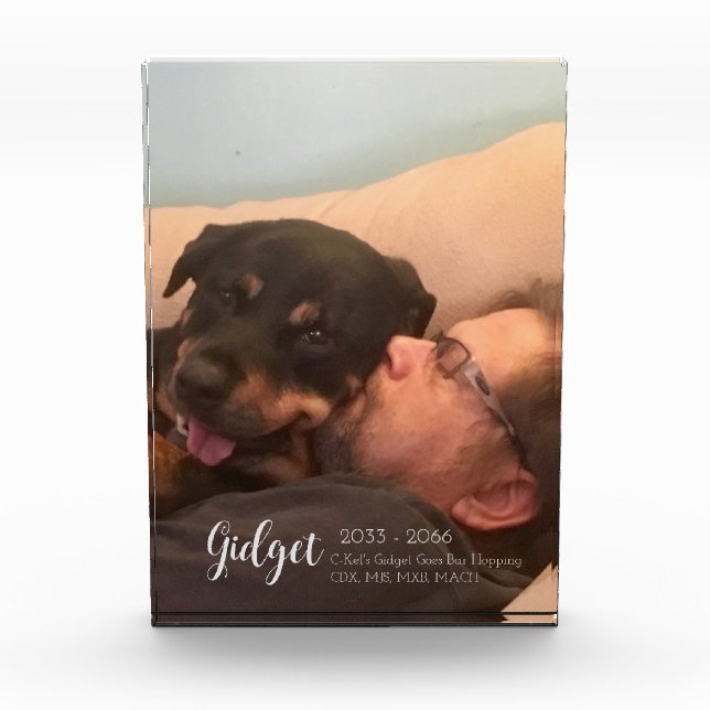 My Champion Dog Photo Titles Memorial (Front)