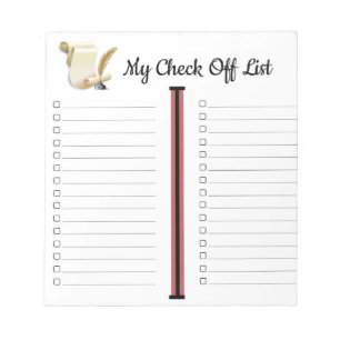 My Check Off List Notepad