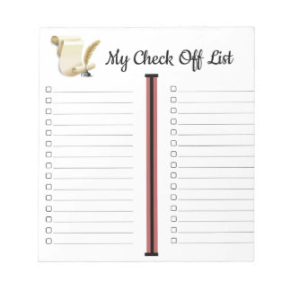 My Check Off List  Notepad
