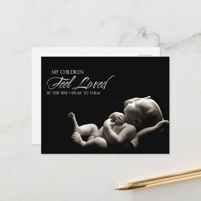 "My children feel loved" Motivation Affirmation Postcard (Front/Back In Situ)