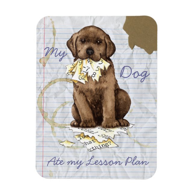 My Chocolate Lab Ate my Lesson Plan Magnet (Vertical)