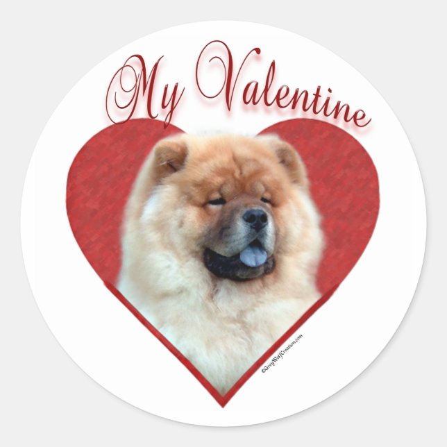 My Chow Chow Valentine Classic Round Sticker (Front)