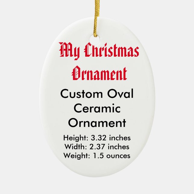 My Christmas Custom Ceramic Flat Ornament (Oval) (Front)