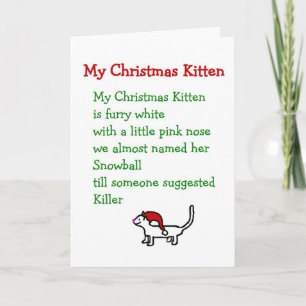 My Christmas Kitten - A funny Christmas Poem Holiday Card