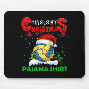 My Christmas Pajama Cute Xmas Lights Santa Volleyb Mouse Pad
