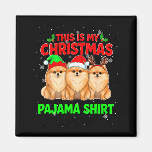 My Christmas Pajama Pomeranian Xmas Pomeranian Lov Magnet
