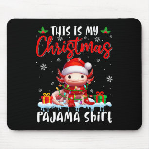 My Christmas Pajama Santa Axolotl Animals Xmas Lig Mouse Pad
