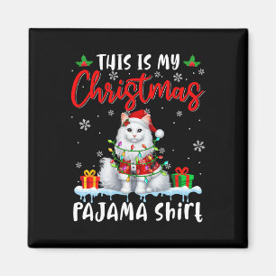 My Christmas Pajama Santa Cat Animals Xmas Lights Magnet