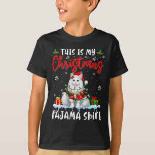 My Christmas Pajama Santa Cat Animals Xmas Lights T-Shirt