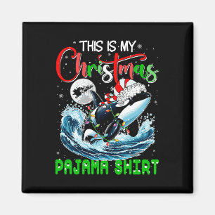 My Christmas Pajama Santa Orca Sea Animal Lover Ki Magnet