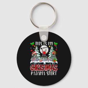 My Christmas Pajama Shirt Badminton Equipment Play Key Ring