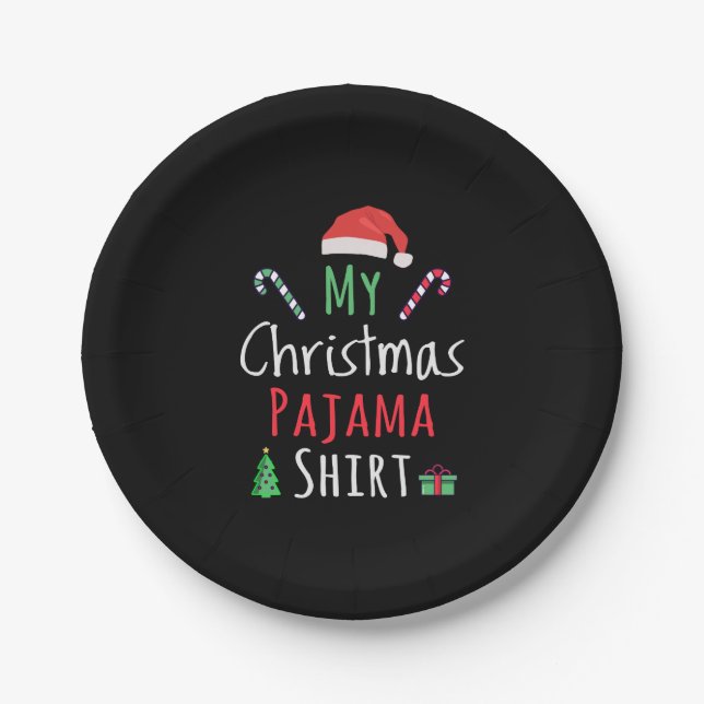 My Christmas Pajama Shirt Paper Plate (Front)