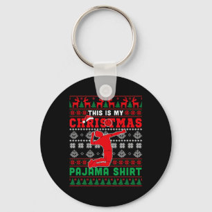 My Christmas Pajama Xmas Costume Volleyball Player Key Ring