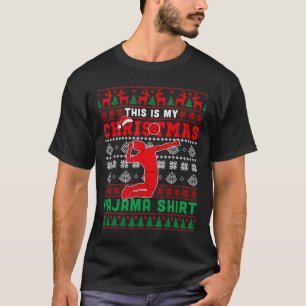 My Christmas Pajama Xmas Costume Volleyball Player T-Shirt