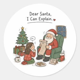 My Christmas Wrapping Is a Work in Progress  Funny Classic Round Sticker