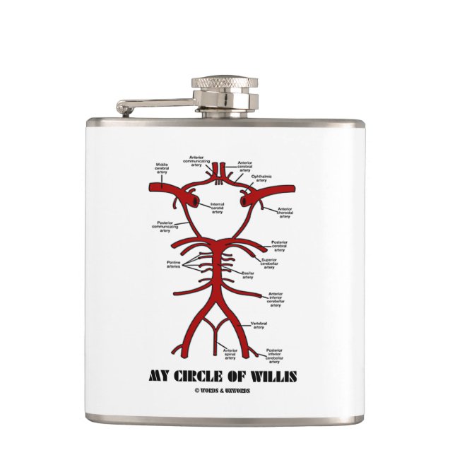 My Circle Of Willis Anatomical Blood Circulation Hip Flask (Front)
