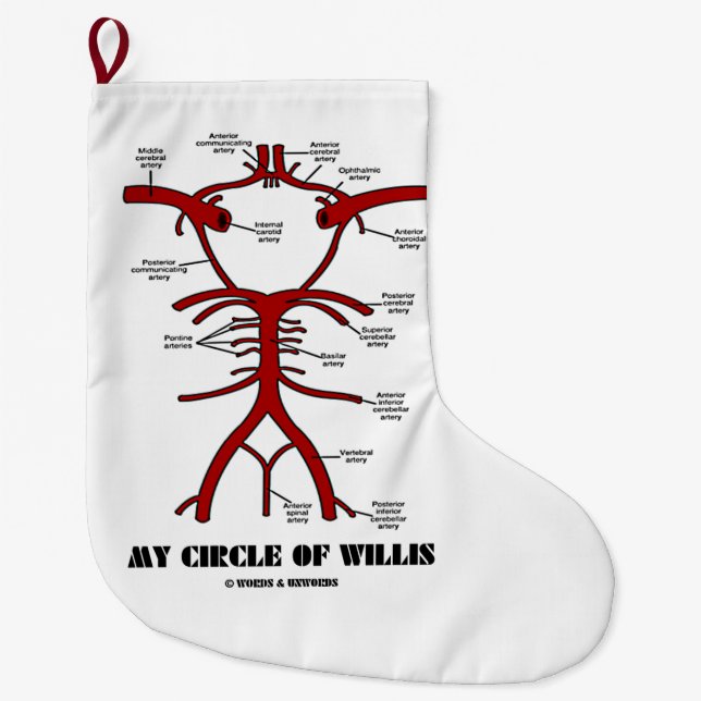 My Circle Of Willis Anatomical Blood Circulation Large Christmas Stocking (Front)