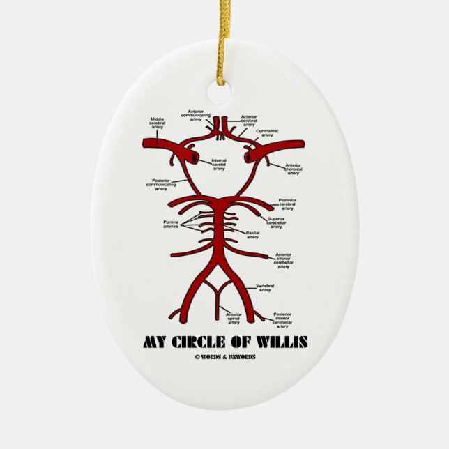 My Circle Of Willis (Anatomical) Ceramic Tree Decoration (Front)