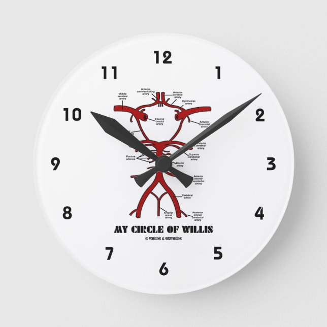 My Circle Of Willis (Anatomical) Round Clock (Front)