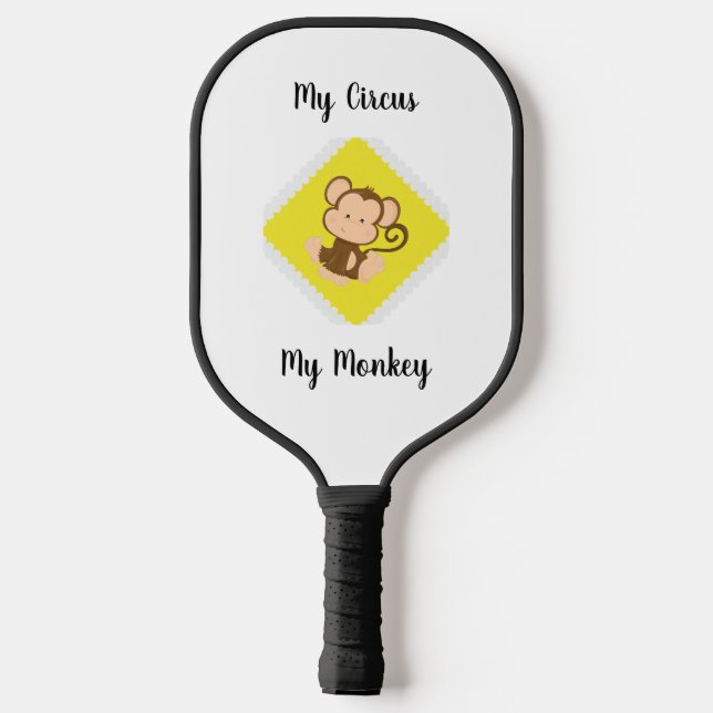 My Circus My Monkey with Custom Name  Pickleball Paddle (Back)