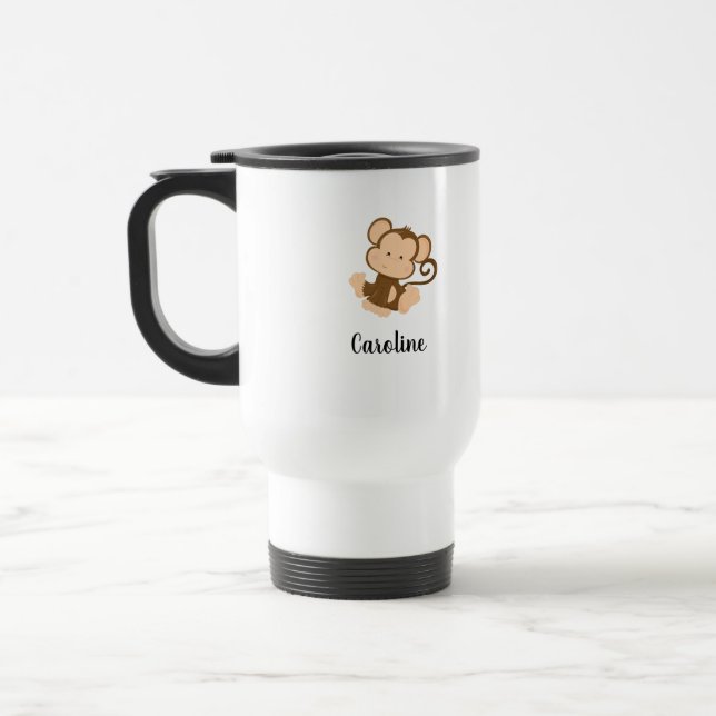 My Circus My Monkey with Custom Name  Travel Mug (Left)