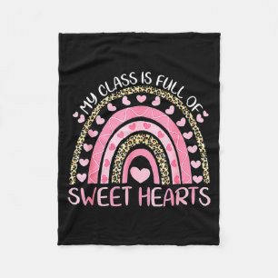 My Cl Is Full Of Sweethearts Rainbow Valentines  Fleece Blanket