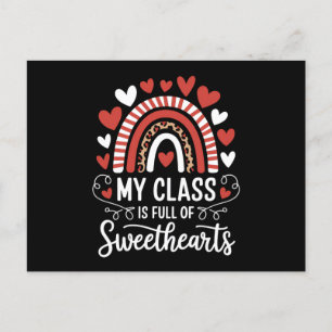 My Class Is Full Of Sweethearts Valentine's Day Invitation Postcard
