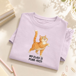 My Class Is Purr-fect Funny Orange Cat Teacher  T-Shirt