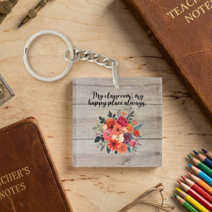 My Classroom My Happy Place Educator Design Key Ring