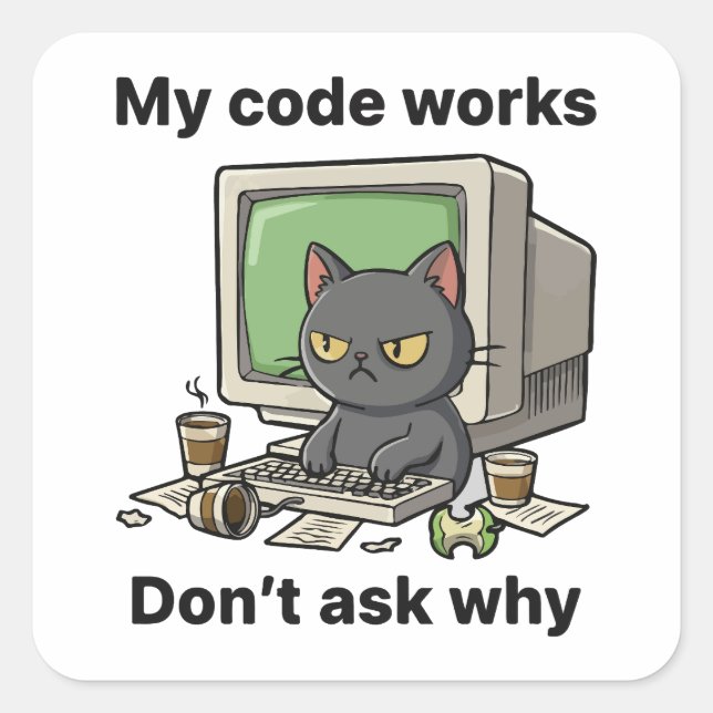 My code works Don't ask why Square Sticker (Front)