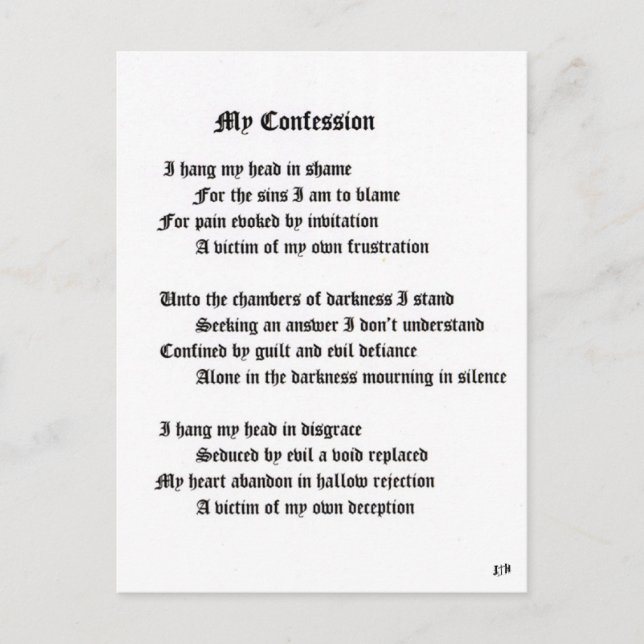 My Confession Postcard (Front)