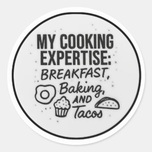 My Cooking Expertise Classic Round Sticker