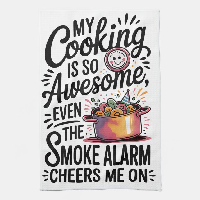 My Cooking is so Awesome Tea Towel (Vertical)