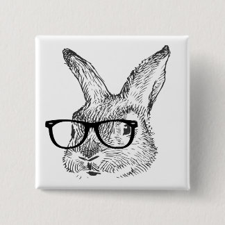 my cool rabbit with spectacles designed by Kanjiz 15 Cm Square Badge