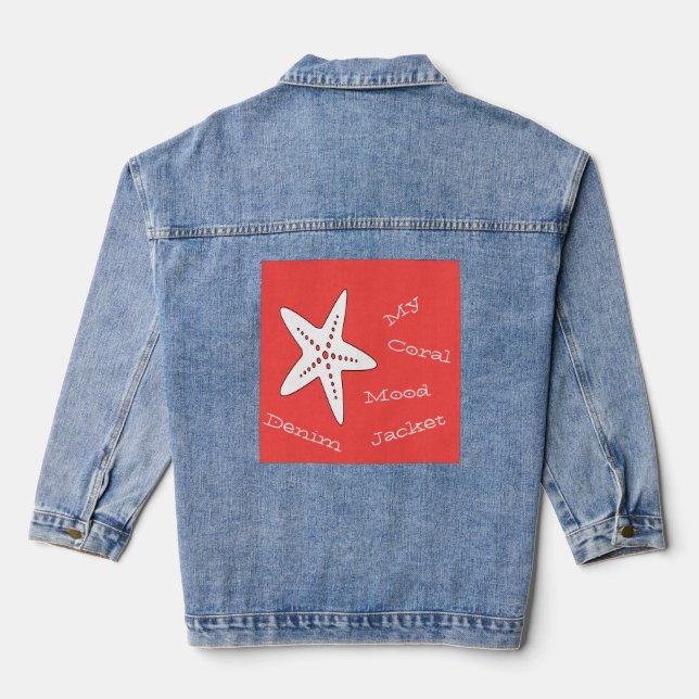 My Coral Mood Starfish Denim Jacket (Back)