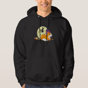 My Corgi Dog Rides Shotgun Witch Broom Halloween Hoodie