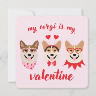 My Corgi Is My Valentine Holiday Card