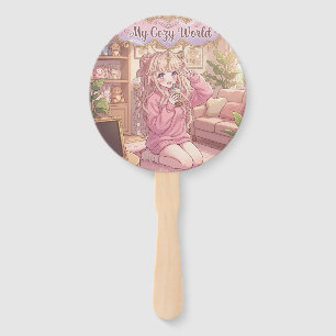 My Cosy World: Kawaii Room Aesthetic & Boba Girl C Hand Fan