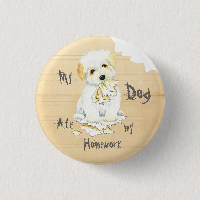 My Coton Ate My Homework 3 Cm Round Badge (Front)