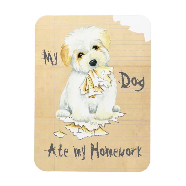 My Coton Ate My Homework Magnet (Vertical)