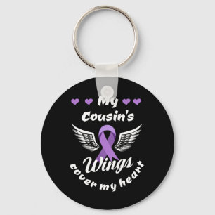 My Cousin's Wings Cover My Heart Overdose Awarenes Key Ring