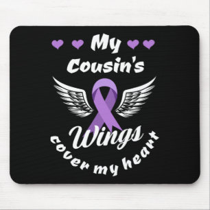 My Cousin's Wings Cover My Heart Overdose Awarenes Mouse Pad