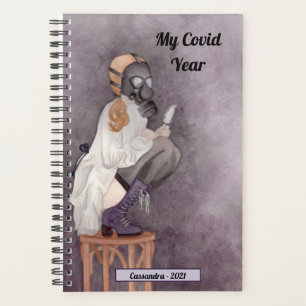 My Covid Year Personalised Text Female Gas Mask Planner