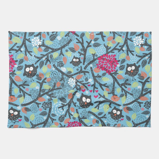 My crazy owl pet tea towel (Horizontal)