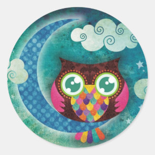 My Crescent Owl Classic Round Sticker