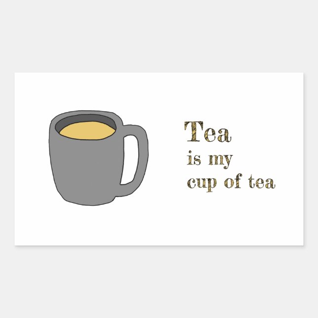 My cup of tea rectangular sticker (Front)